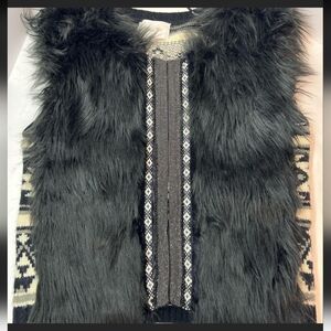 Y2K "MISS ME" SIZE LARGE FUR VEST
